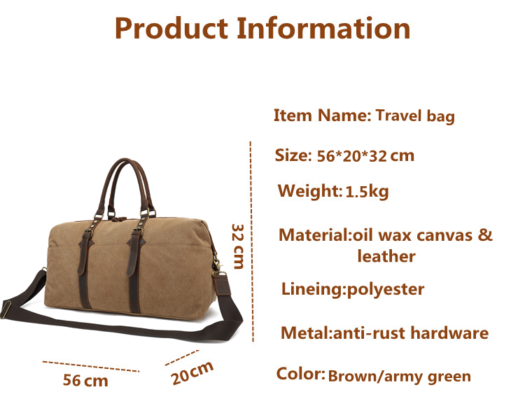 Oil wax travel bag