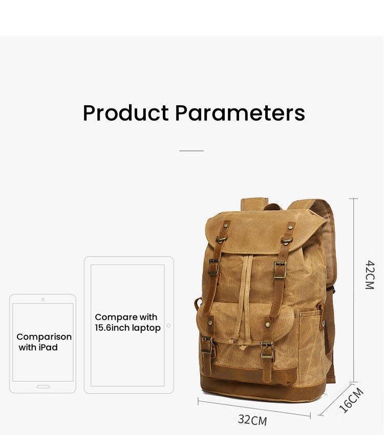 Sac en toile cirée avec cuir