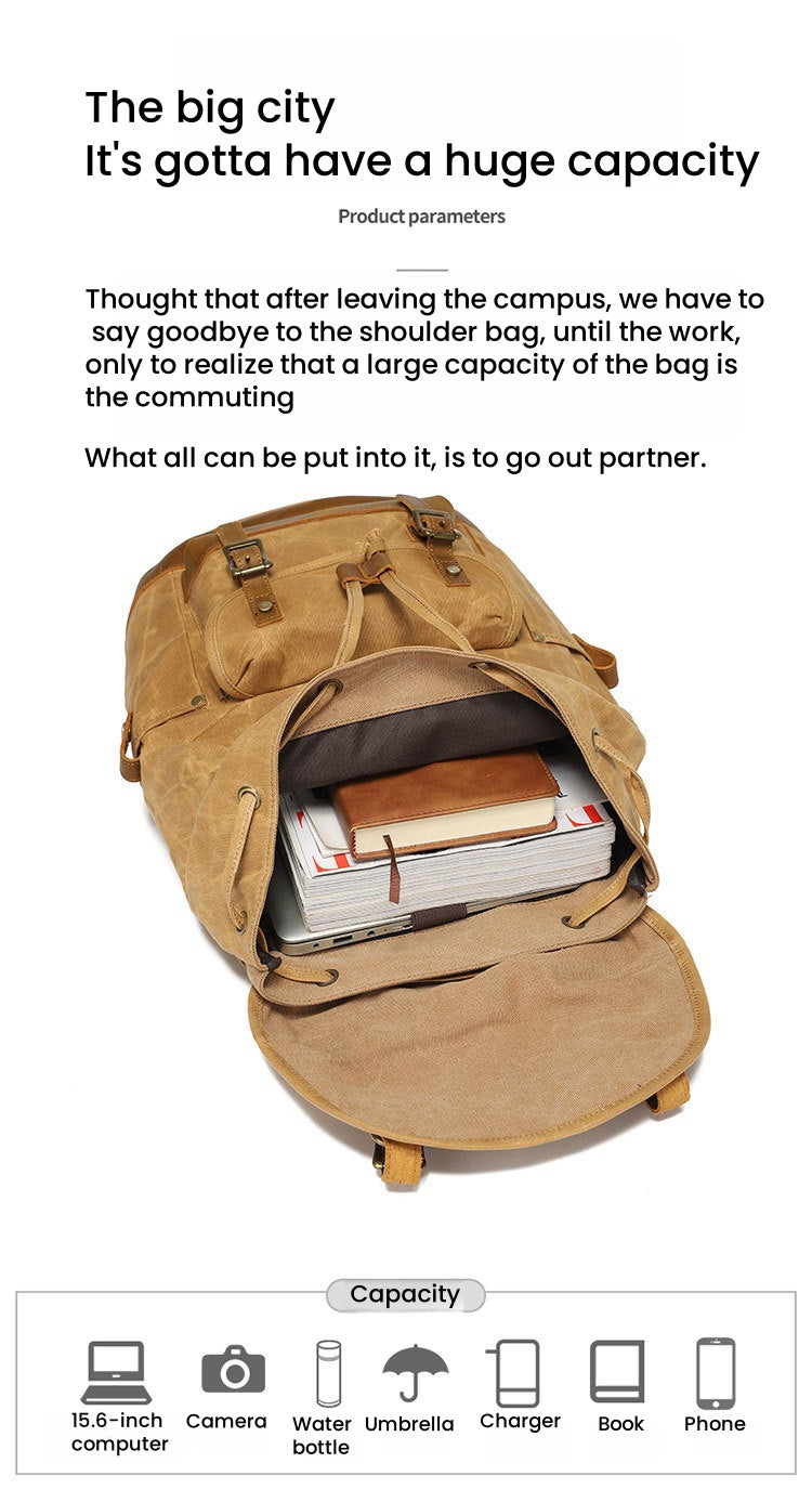 Sac en toile cirée avec cuir