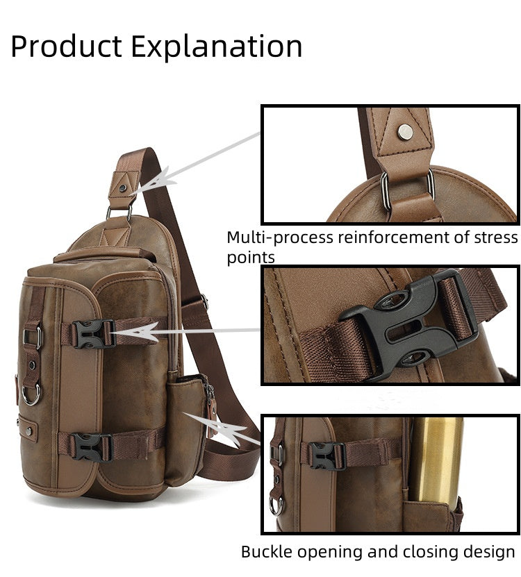 Leather chest bag