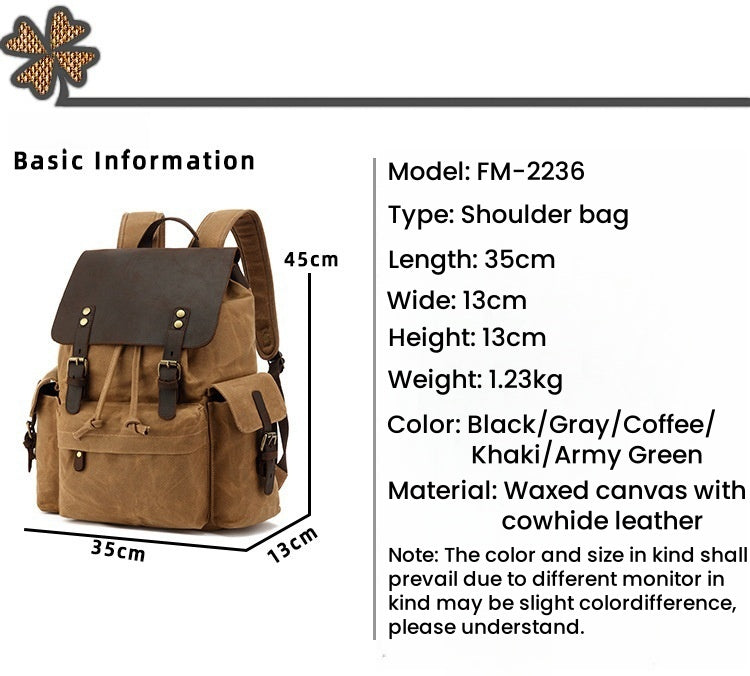 Waxed canva backpack