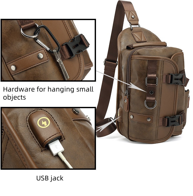 Leather chest bag