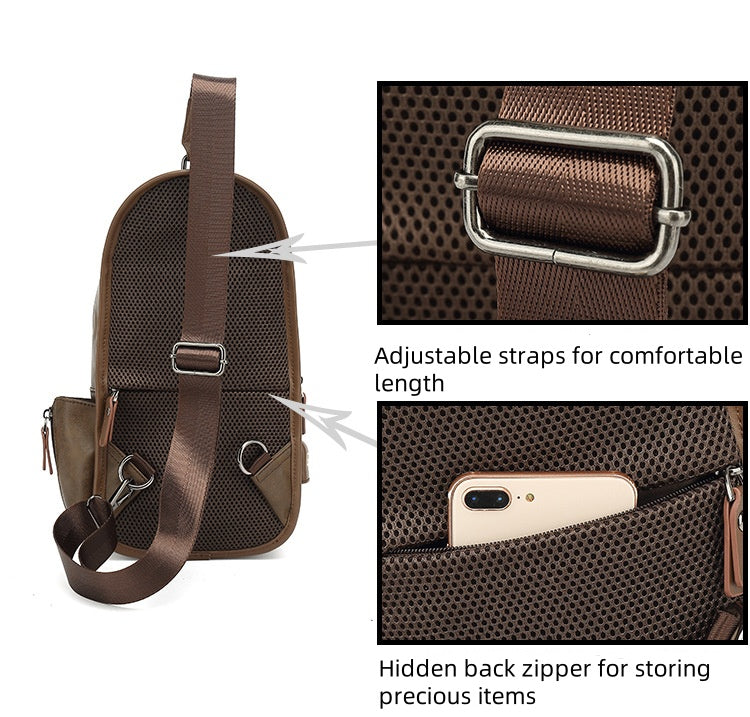 Leather chest bag