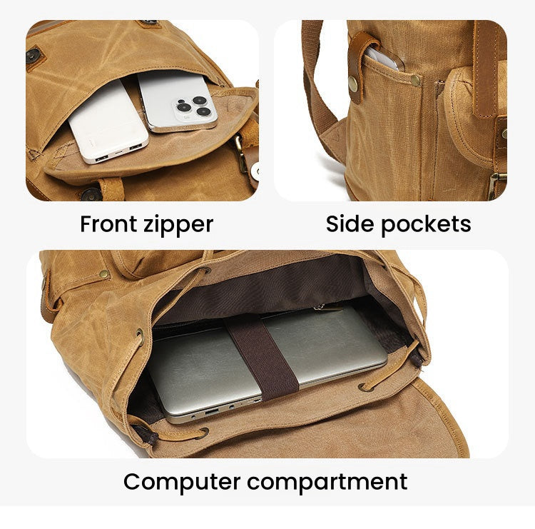 Sac en toile cirée avec cuir