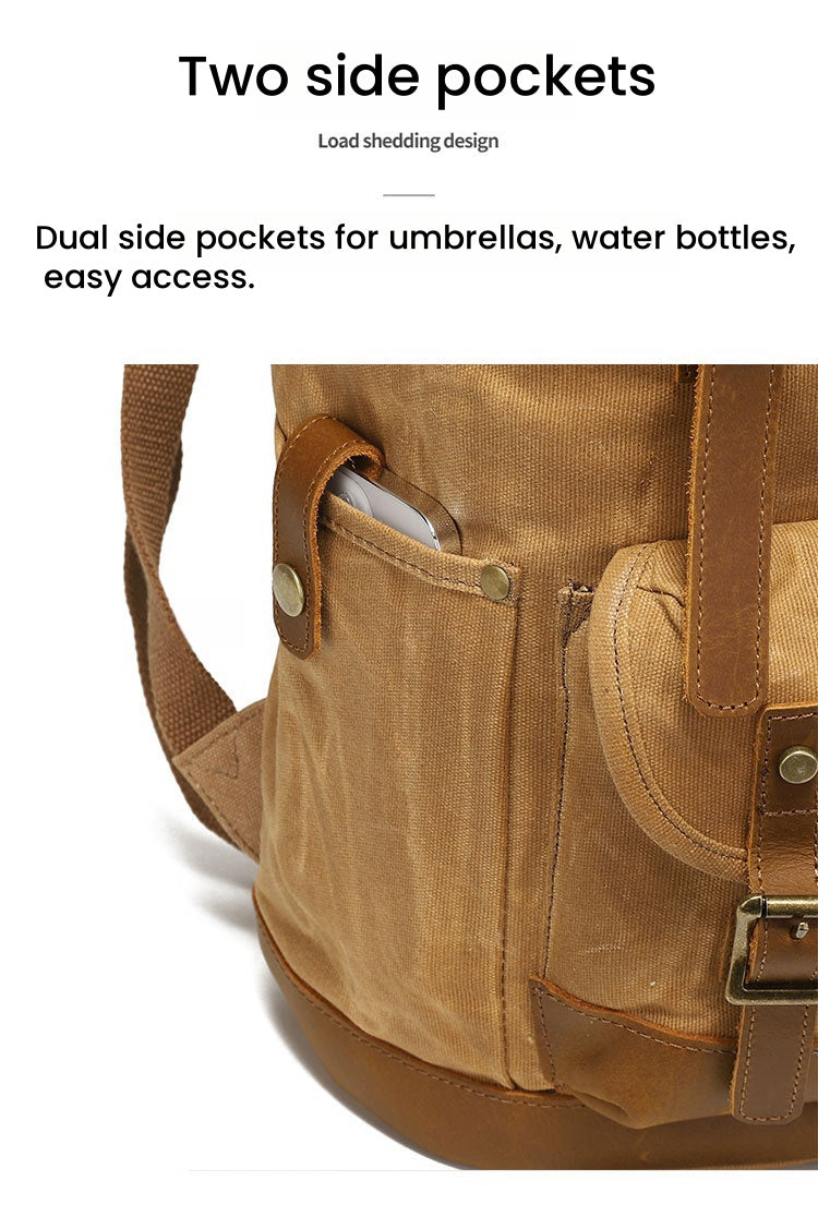 Sac en toile cirée avec cuir