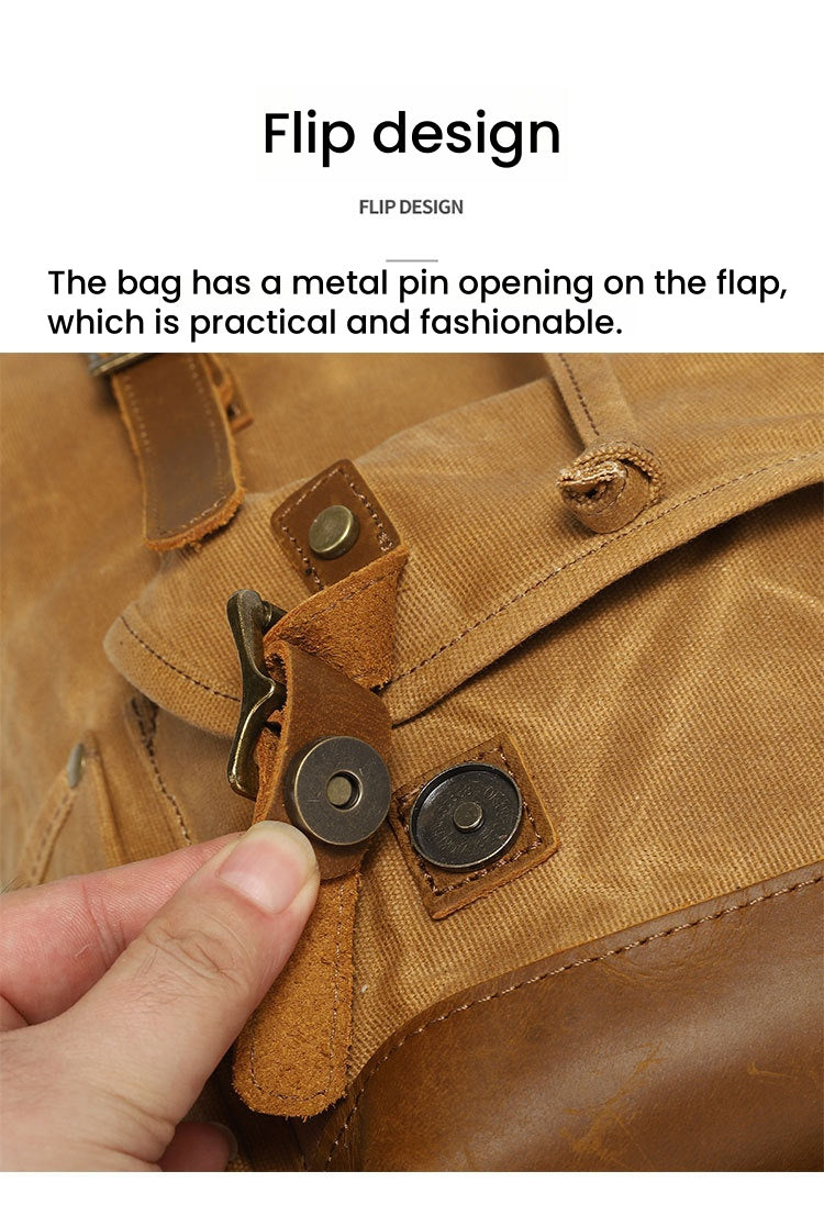 Sac en toile cirée avec cuir