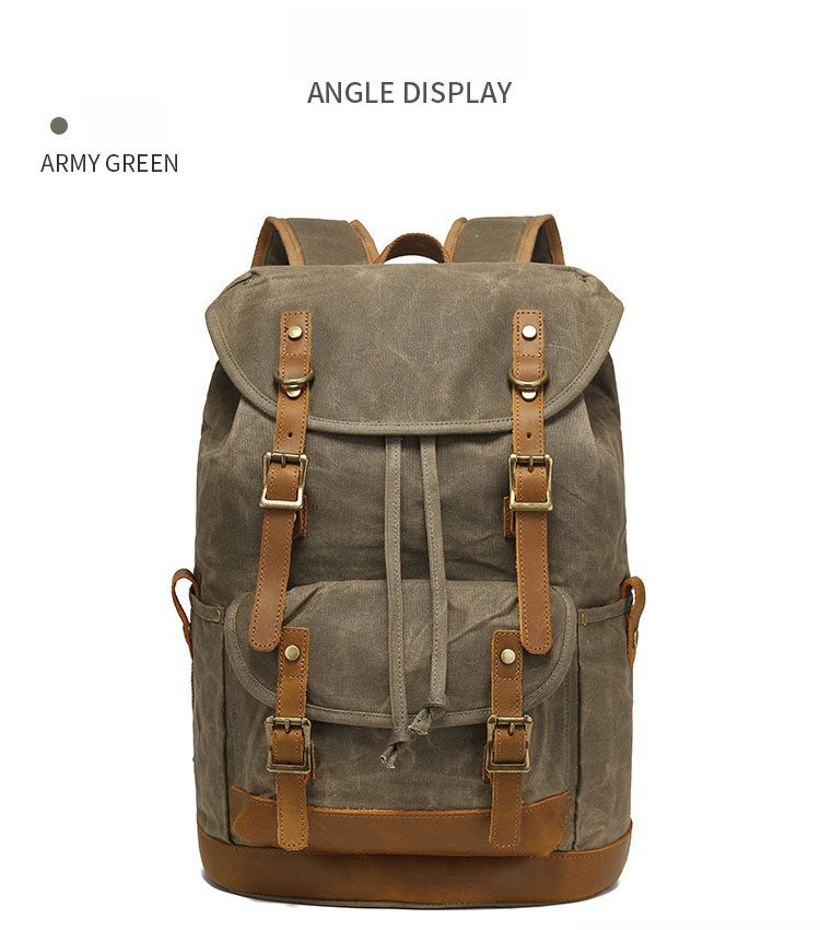 Sac en toile cirée avec cuir