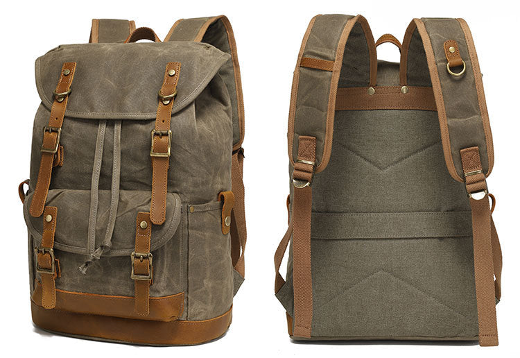 Sac en toile cirée avec cuir