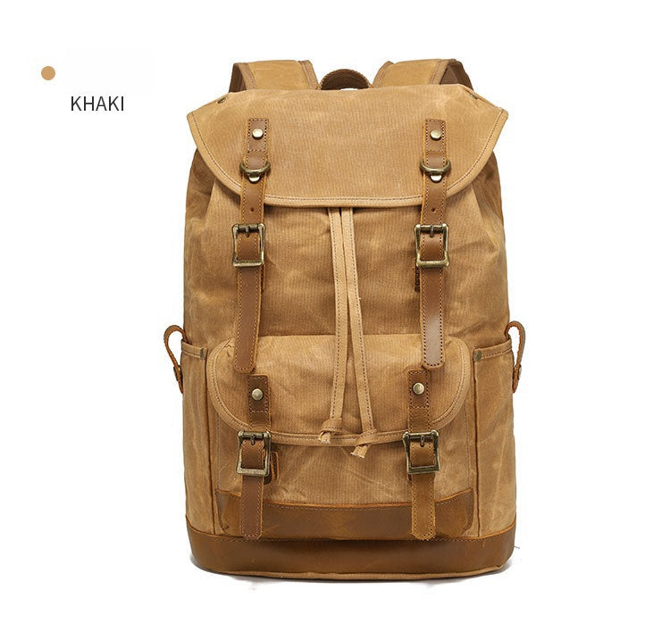 Sac en toile cirée avec cuir