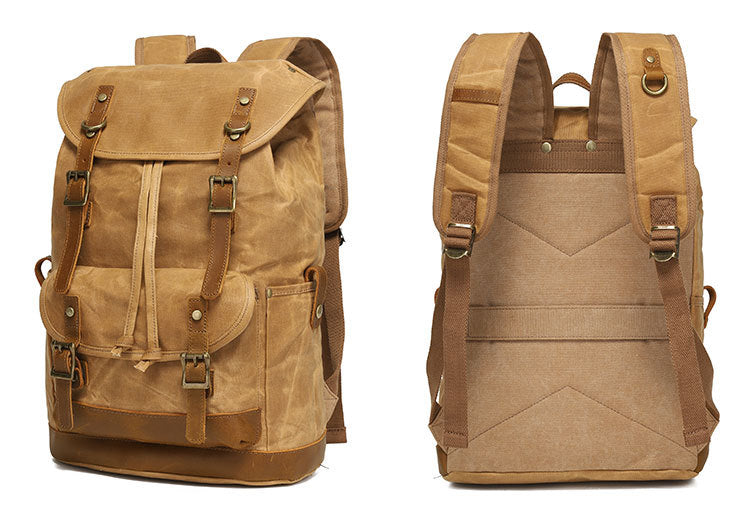 Sac en toile cirée avec cuir