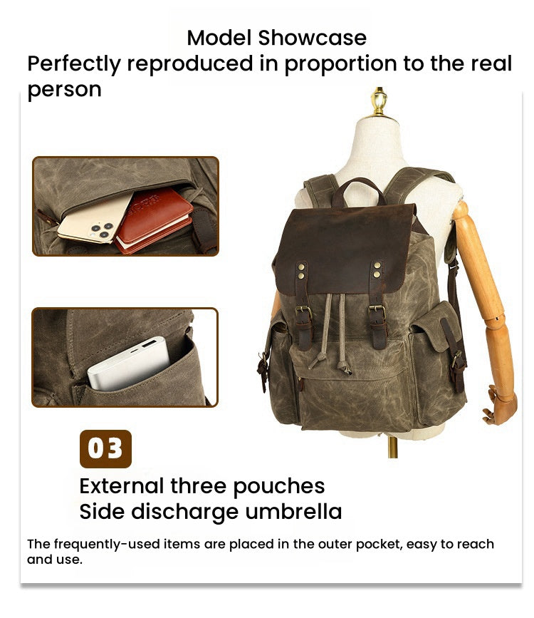 Waxed canva backpack