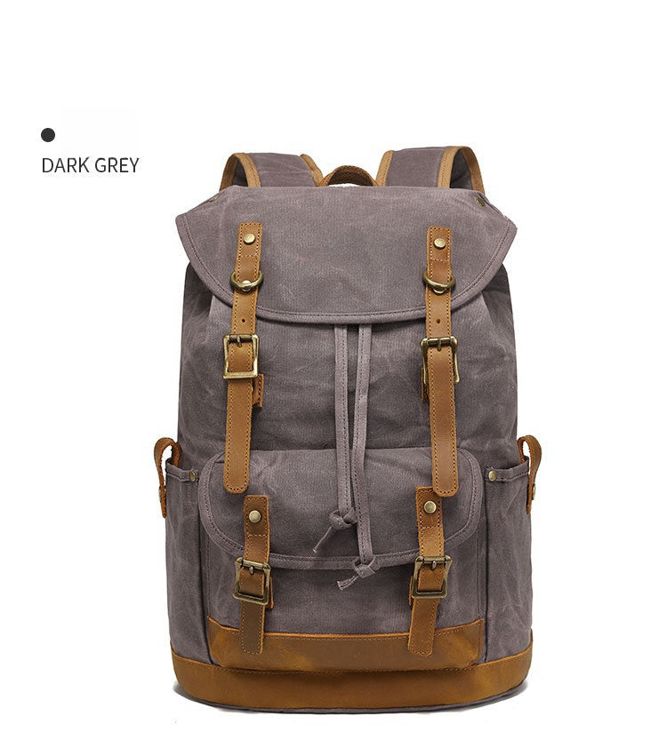 Sac en toile cirée avec cuir