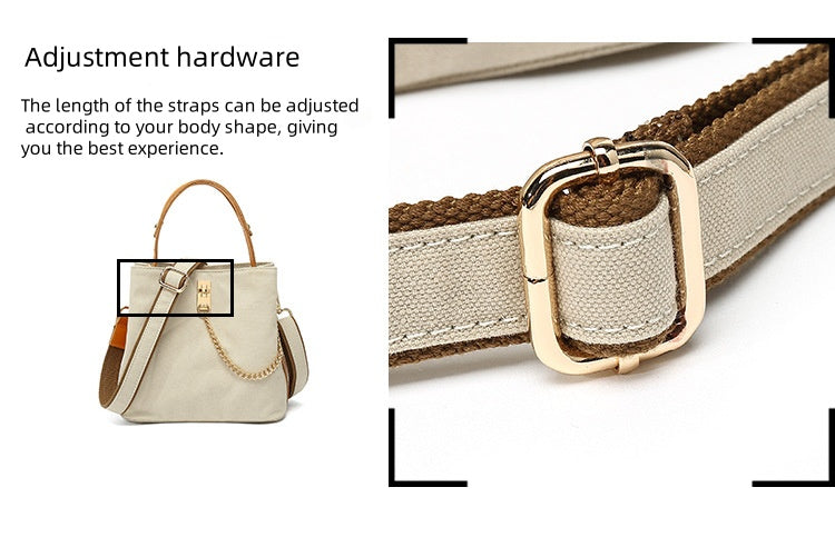 Handbag with leather handle