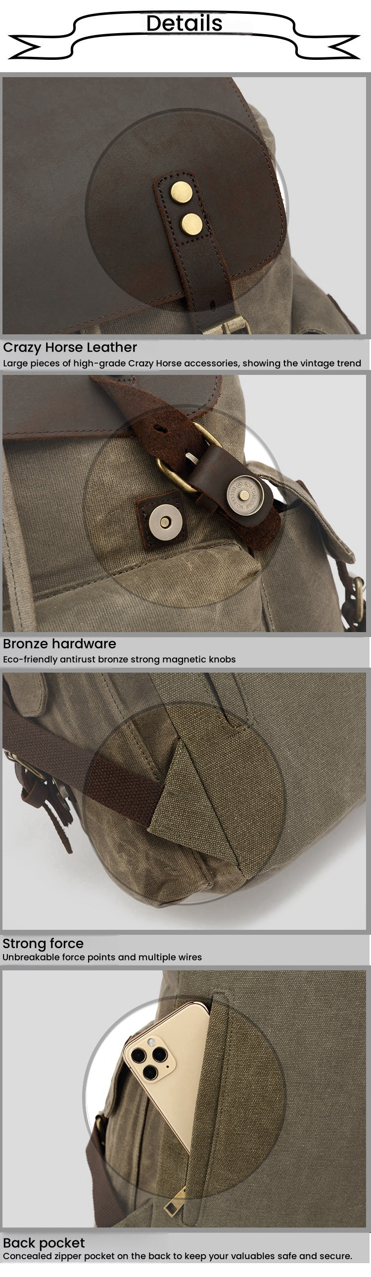 Waxed canva backpack