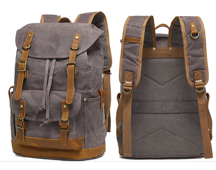 Sac en toile cirée avec cuir