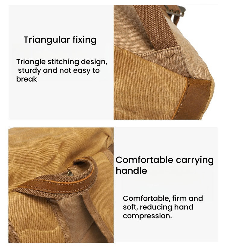 Sac en toile cirée avec cuir