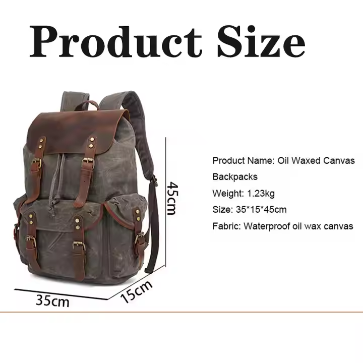 Oil Waxed Canva Backpacks