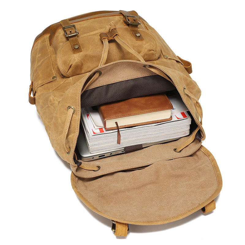 Sac en toile cirée avec cuir