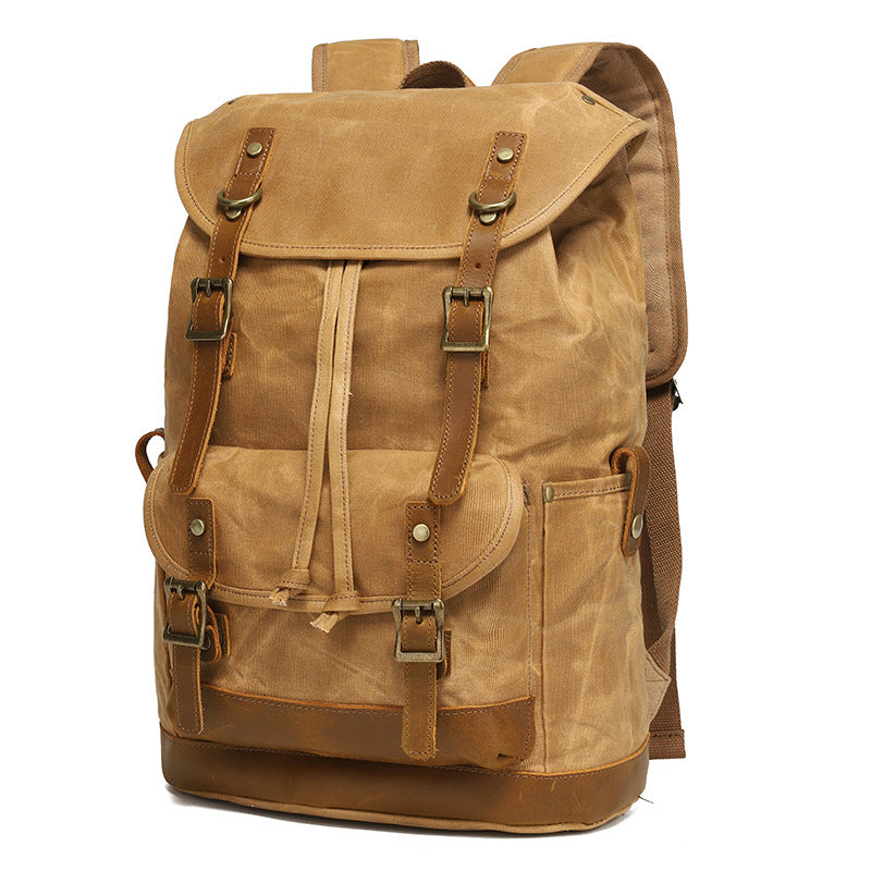 Sac en toile cirée avec cuir