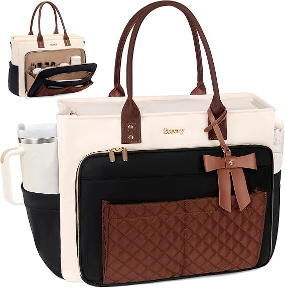 Teacher Tote Bag for Women Work, Laptop Bag With Cup Holder, Nurse Bags