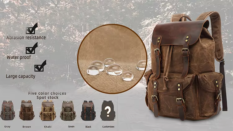 Oil Waxed Canva Backpacks