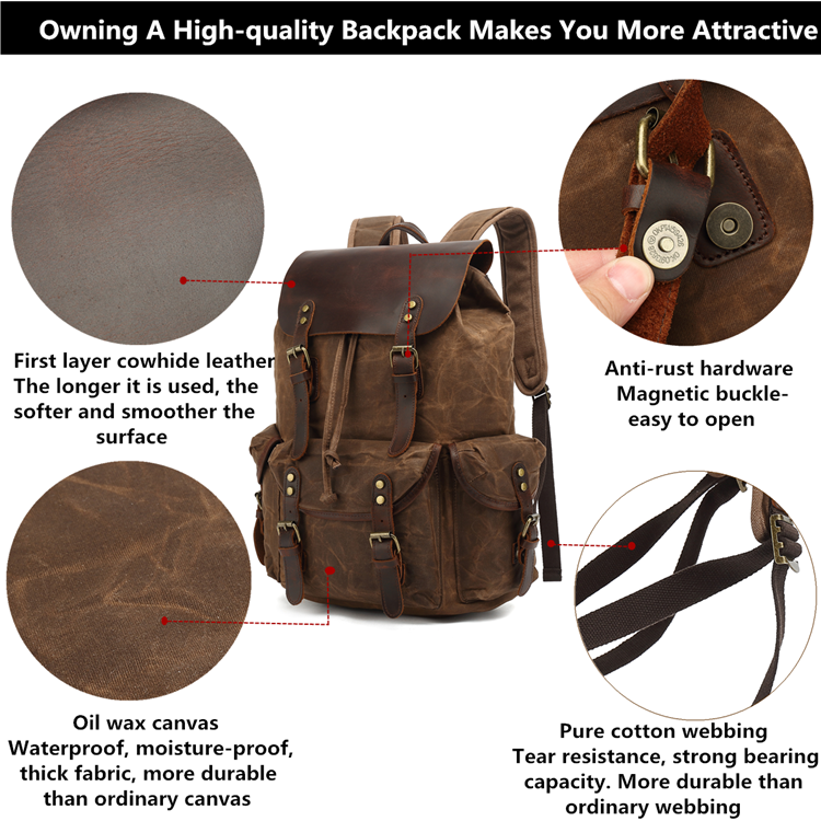 Oil Waxed Canva Backpacks