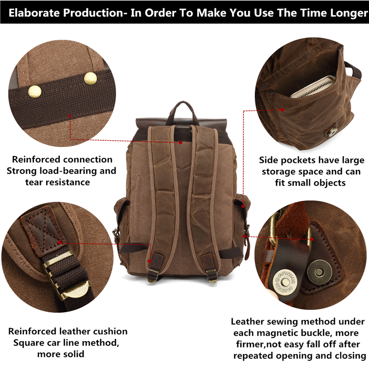 Oil Waxed Canva Backpacks