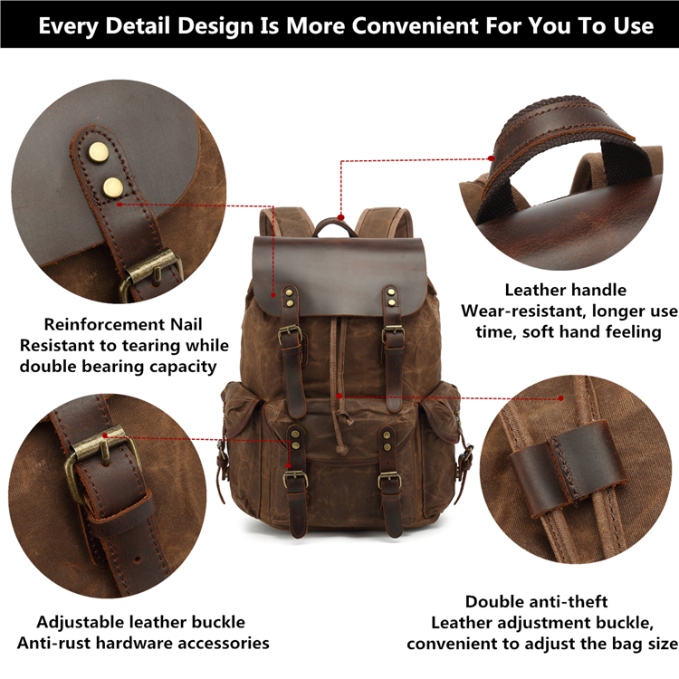 Oil Waxed Canva Backpacks