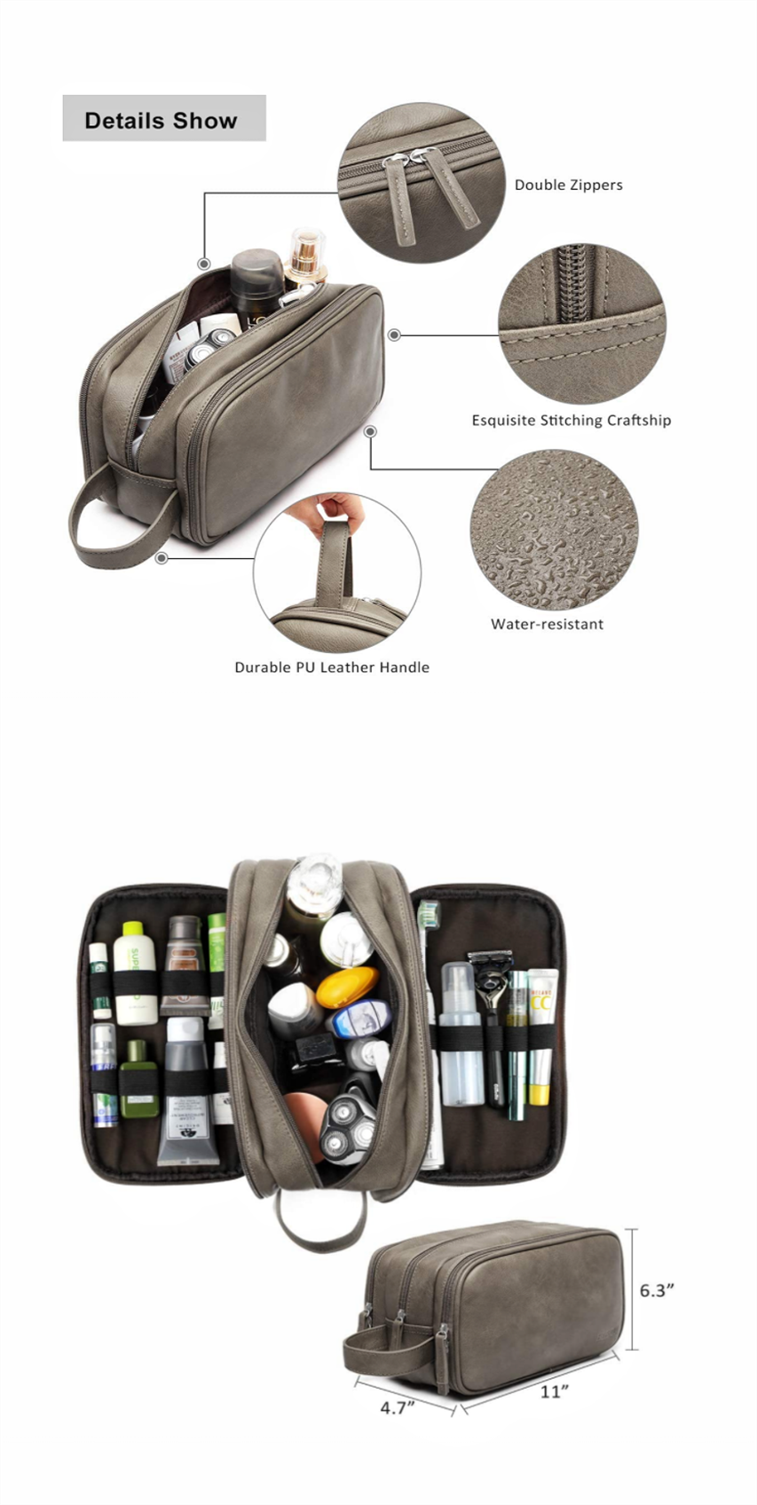 Roomy toiletry bag